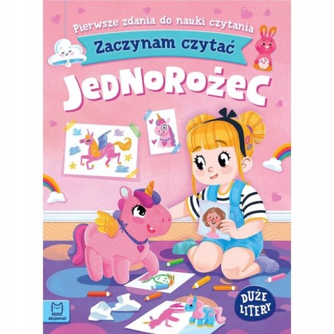 Zaczynam czytać Duże litery zdania do nauki czytania Jednorożec Aksjomat