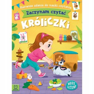 Zaczynam czytać Duże litery zdania do nauki czytania Króliczki Aksjomat