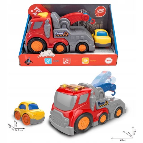 Zestaw autek 2w1 Dźwig i autko Askato 18m+