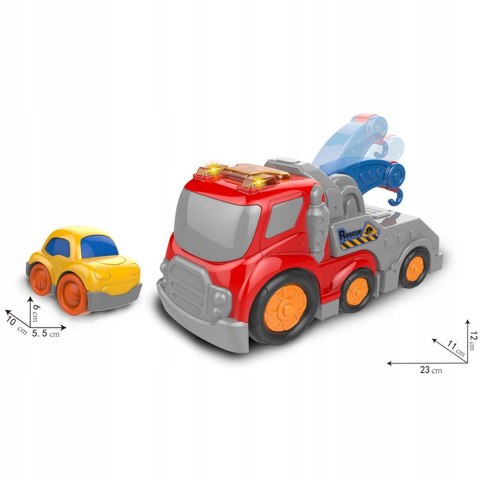 Zestaw autek 2w1 Dźwig i autko Askato 18m+