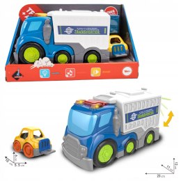 Zestaw autek 2w1 Śmieciarka i podnośnik Askato 18m+