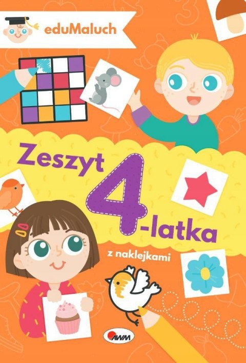 Zeszyt 4-latka EduMaluch 4-latka z naklejkami Ćwiczenia czterolatka