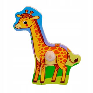 Drewniana Układanka Zwierzątka Zoo Smily Play Uchwyty 18m+