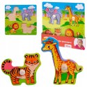 Drewniana Układanka Zwierzątka Zoo Smily Play Uchwyty 18m+