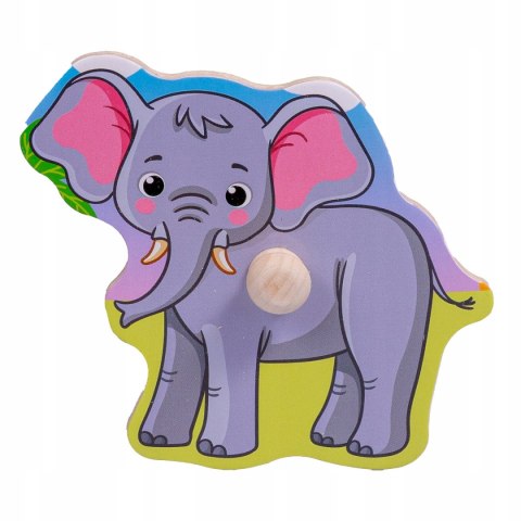 Drewniana Układanka Zwierzątka Zoo Smily Play Uchwyty 18m+