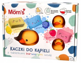 Kaczki do kąpieli z tabletkami barwiącymi wodę bez dziurki Mom's Care