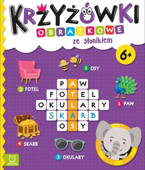 Krzyżówki obrazkowe ze słonikiem 6+ Aksjomat