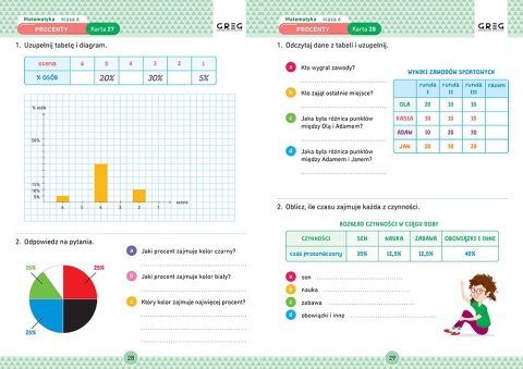 Matematyka Karty Pracy w Szkole i w Domu Klasa 6 Greg