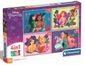 Puzzle 21517 4w1 Disney Princess Księżniczki Clementoni Super Kolor 3+