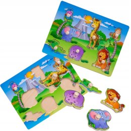 Układanka drewniana Safari Zwierzątka Zoo Smily Play