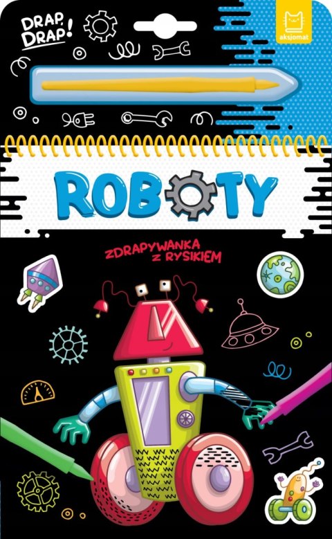 Zdrapywanka z rysikiem Roboty Wydrapywanka + Rysik Drap Drap Aksjomat