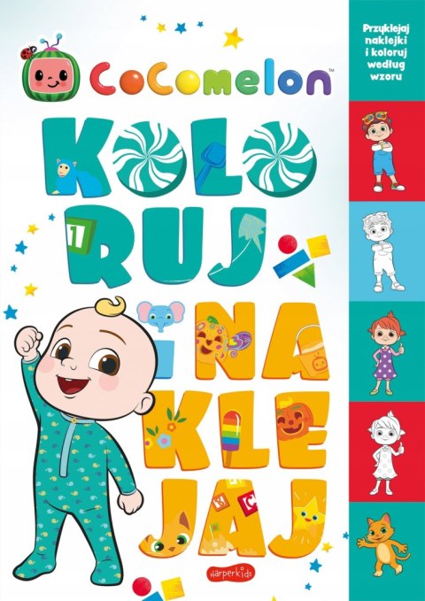 Cocomelon Koloruj i Naklejaj Kolorowanka Naklejki Harperkids