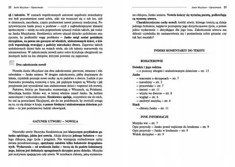 Janko Muzykant Sienkiewicz Lektura z Opracowaniem Greg