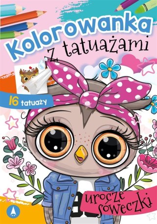 Kolorowanka z tatuażami Urocze sóweczki 16 Tatuaży