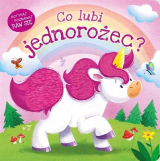 Książeczka Sensoryczna Co lubi jednorożec? Dotykaj Poznawaj Baw się Zielona