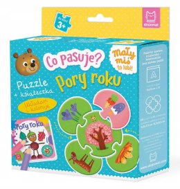 Mały Miś Co pasuje? Pory roku Puzzle + książeczka Aksjomat