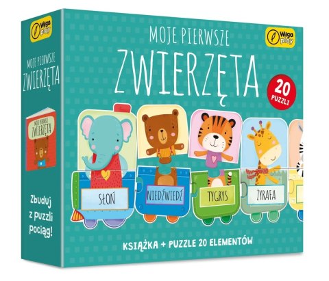 Moje pierwsze Zwierzęta Książka + Puzzle 20 elemen