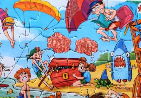 Puzzle Obserwacyjne z Lupą Plaża 90 el. Alexander
