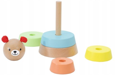 Classic World Drewniana Układanka Piramidka Miś