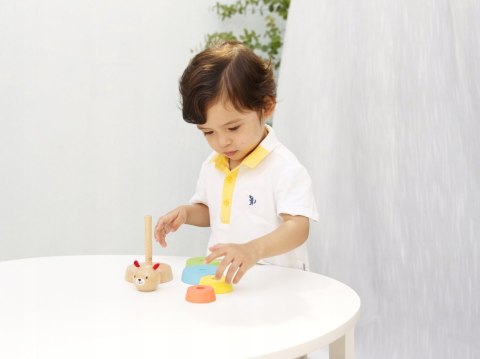 Classic World Drewniana Układanka Piramidka Miś