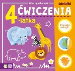 Edulatki 2 Ćwiczenia 4-latka Naklejki Zagadki 4+ Zielona Sowa