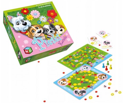 Gra Planszowa 2w1 Pieski Kwiatki Multigra 5+