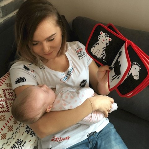 Kontrastowa książeczka Zwierzaki w Zoo Materiałowa