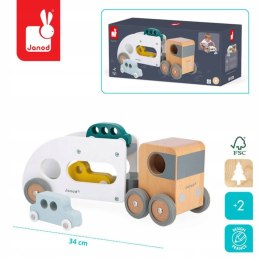 Laweta z 3 pojazdami Drewniana Bolid 2+, Janod
