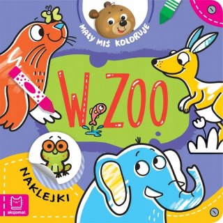 Mały Miś Koloruje w Zoo Naklejki Kolorowanka Aksjomat