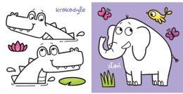 Mały Miś Koloruje w Zoo Naklejki Kolorowanka Aksjomat