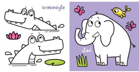 Mały Miś Koloruje w Zoo Naklejki Kolorowanka Aksjomat