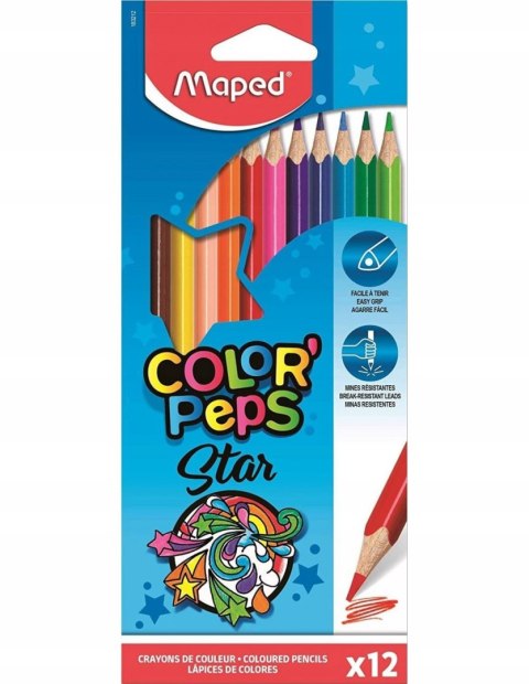 Maped Kredki Colorpeps Star trójkątne 12 kolorów