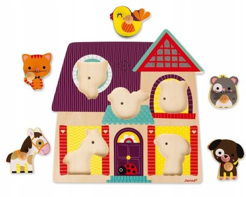 Puzzle Muzyczne Mali Przyjaciele Janod Zwierzątka