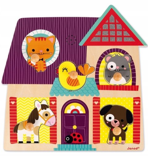 Puzzle Muzyczne Mali Przyjaciele Janod Zwierzątka