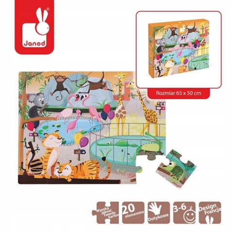 Puzzle Sensoryczne Zwierzaki w ZOO Janod