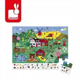 Puzzle obserwacyjne w walizce Farma 24 el 3+ Janod