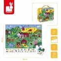 Puzzle obserwacyjne w walizce Farma 24 el 3+ Janod