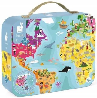 Puzzle w Walizce Dwustronne Błękitna Planeta Janod