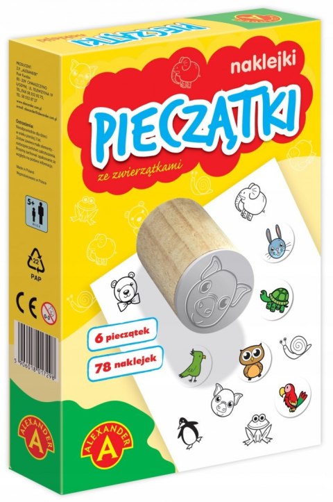 Małe Pieczątki Naklejki ze Zwierzątkami Alexander