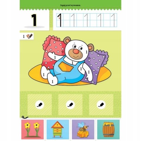 Poznaję cyferki. Koloruję i wycinam Aksjomat 4+ Aksjomat