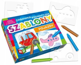 Szablony do Rysowania Pojazdy + Kredki Multigra