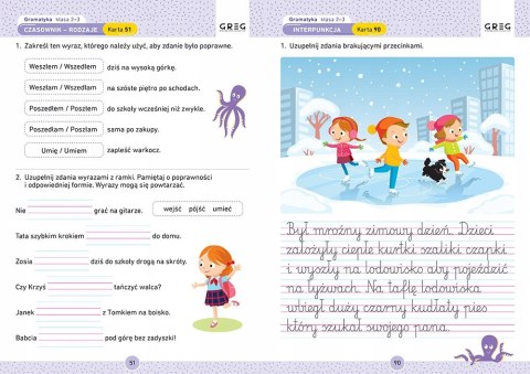 Gramatyka Karty Pracy w Szkole i w Domu Klasy 2-3 Greg