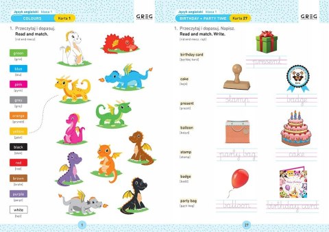 Język Angielski Karty Pracy w Szkole Domu Klasa 1 Greg