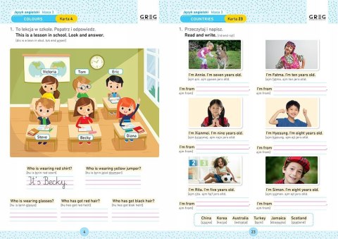 Język angielski. Karty Pracy w Szkole Domu Klasa 3 Greg