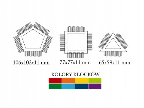 Klocki Małych Geniuszy Figury Przestrzenne 32 elem