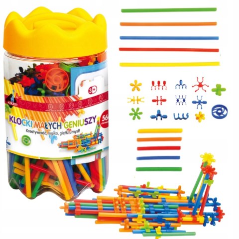 Klocki małych geniuszy Słomki 560 elementów