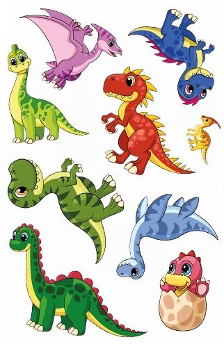 Kolorowanka z tatuażami Małe dinozaury 16 Tatuaży