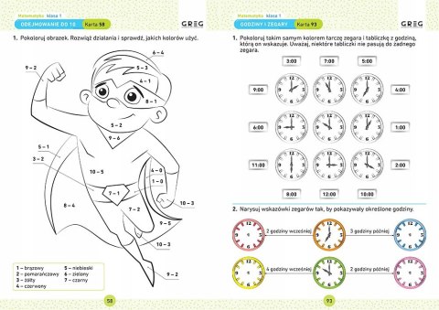Matematyka Karty Pracy w Szkole i w Domu Klasa 1 Greg