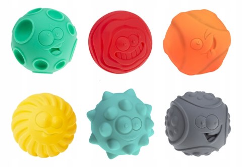 Piłki Sensoryczne Buźki 6 szt Piłeczki do Ćwiczeń Tullo