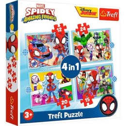 Puzzle 4w1 Ekipa Spidey'a Trefl 34611 Spiderman 3+